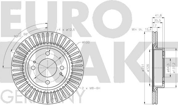 Eurobrake 5815203087 - Bremžu diski autodraugiem.lv