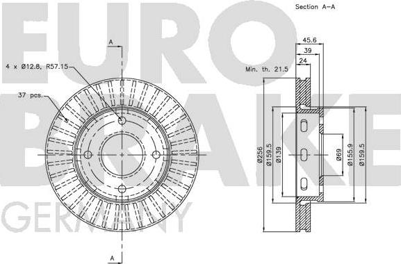 Eurobrake 5815203035 - Bremžu diski autodraugiem.lv