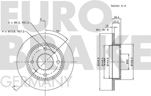 Eurobrake 5815203036 - Bremžu diski autodraugiem.lv