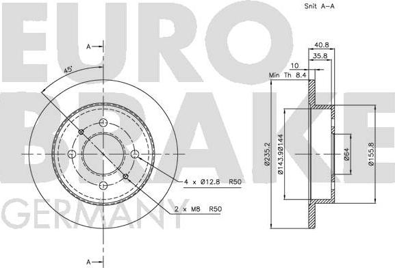 Eurobrake 5815203031 - Bremžu diski autodraugiem.lv