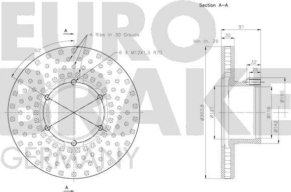 Eurobrake 5815203398 - Bremžu diski autodraugiem.lv