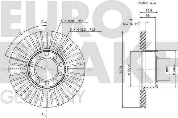 Eurobrake 5815203349 - Bremžu diski autodraugiem.lv