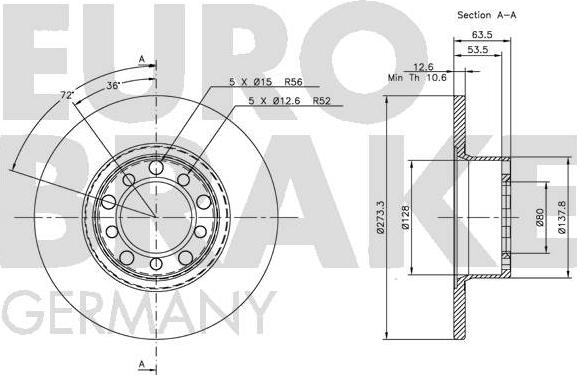 Eurobrake 5815203303 - Bremžu diski autodraugiem.lv