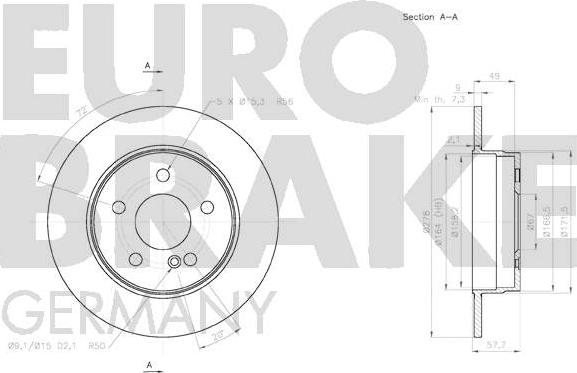 Eurobrake 58152033104 - Bremžu diski autodraugiem.lv