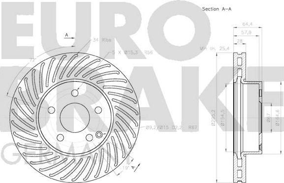 Eurobrake 58152033100 - Bremžu diski autodraugiem.lv