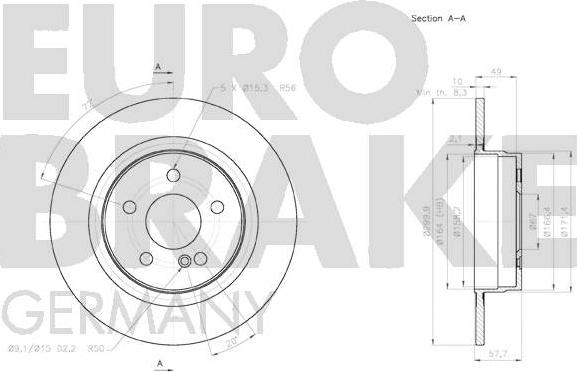 Eurobrake 58152033101 - Bremžu diski autodraugiem.lv