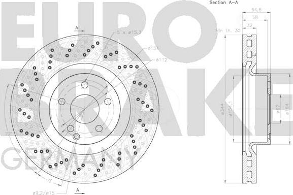 Eurobrake 58152033108 - Bremžu diski autodraugiem.lv