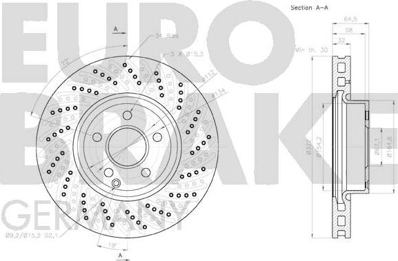 Eurobrake 58152033102 - Bremžu diski autodraugiem.lv