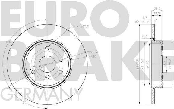 Eurobrake 58152033128 - Bremžu diski autodraugiem.lv