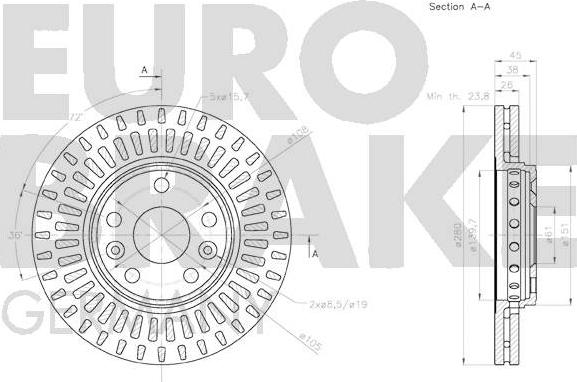 Eurobrake 58152033122 - Bremžu diski autodraugiem.lv