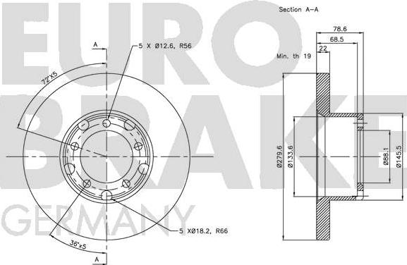 Eurobrake 5815203325 - Bremžu diski autodraugiem.lv