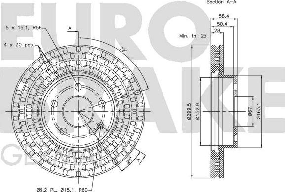 Eurobrake 5815203375 - Bremžu diski autodraugiem.lv