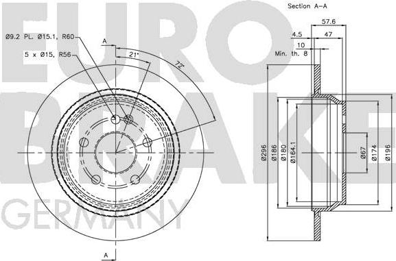 Eurobrake 5815203376 - Bremžu diski autodraugiem.lv