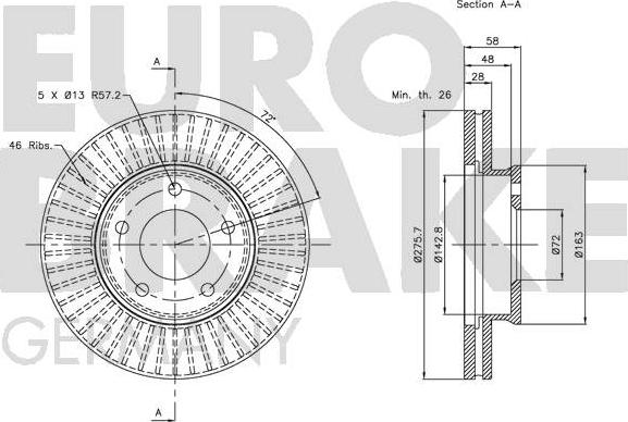 Eurobrake 5815203243 - Bremžu diski autodraugiem.lv