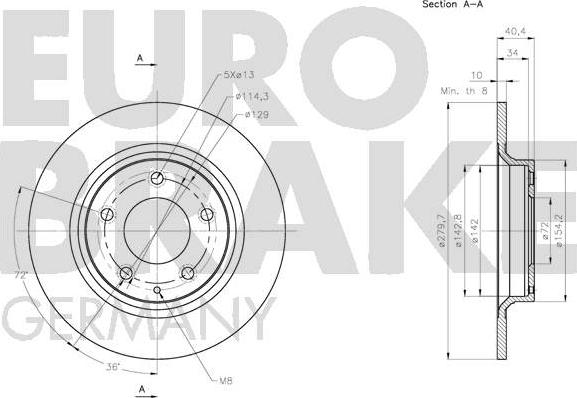 Eurobrake 5815203269 - Bremžu diski autodraugiem.lv