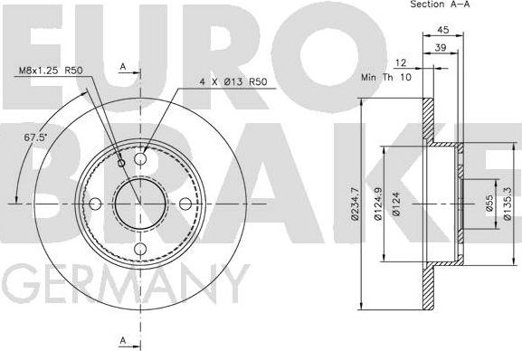 Eurobrake 5815203225 - Bremžu diski autodraugiem.lv