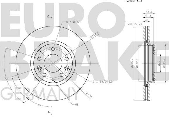 Eurobrake 5815203275 - Bremžu diski autodraugiem.lv