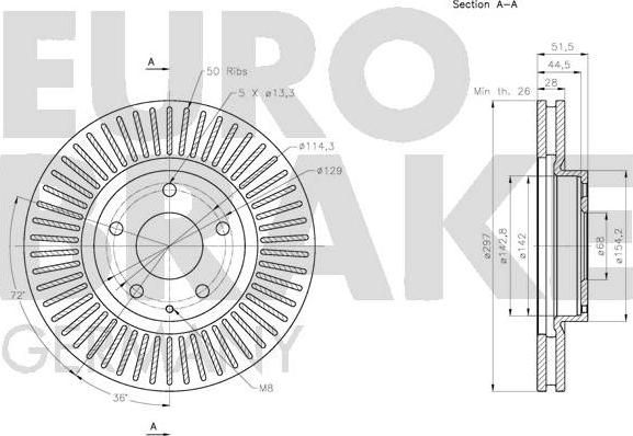 Eurobrake 5815203278 - Bremžu diski autodraugiem.lv