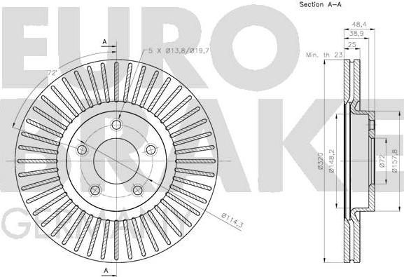 Eurobrake 5815203272 - Bremžu diski autodraugiem.lv