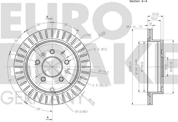 Eurobrake 5815203277 - Bremžu diski autodraugiem.lv