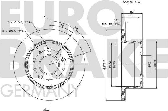 Eurobrake 5815203731 - Bremžu diski autodraugiem.lv