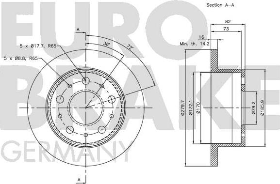 Eurobrake 5815203732 - Bremžu diski autodraugiem.lv