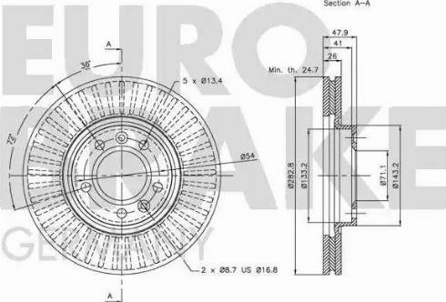 Eurobrake 5815203727 - Bremžu diski autodraugiem.lv