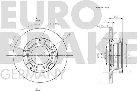 Eurobrake 5815202590 - Bremžu diski autodraugiem.lv