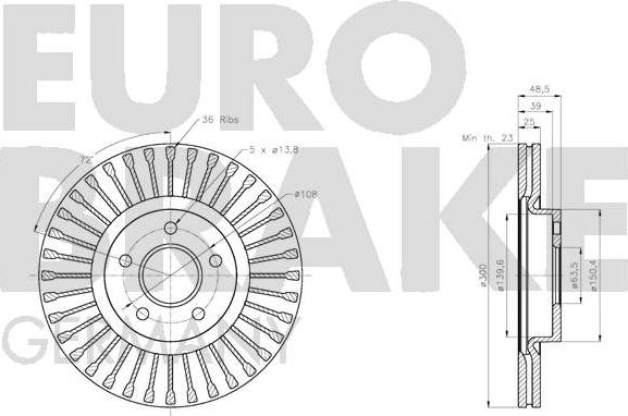 Eurobrake 5815202591 - Bremžu diski autodraugiem.lv