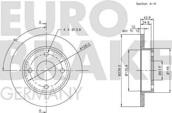 Eurobrake 5815202543 - Bremžu diski autodraugiem.lv