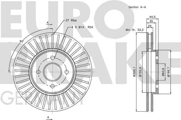 Eurobrake 5815202567 - Bremžu diski autodraugiem.lv