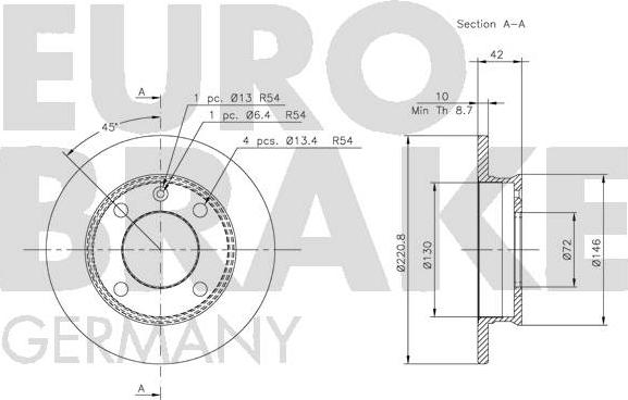 Eurobrake 5815202510 - Bremžu diski autodraugiem.lv