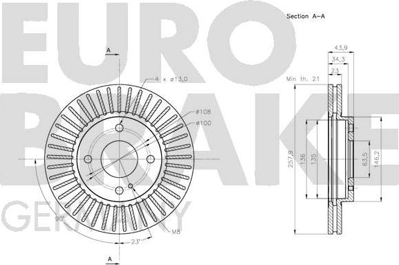 Eurobrake 5815202580 - Bremžu diski autodraugiem.lv