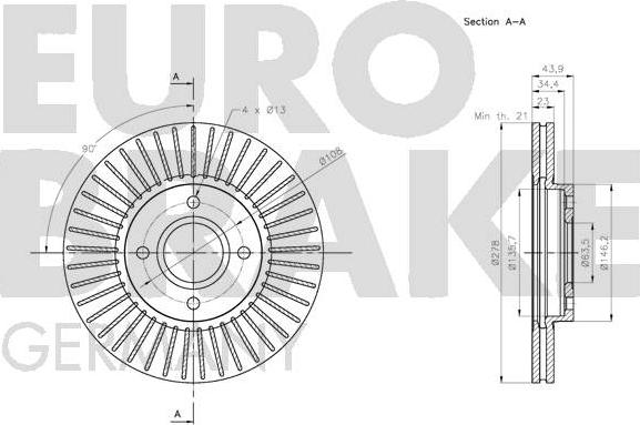 Eurobrake 5815202588 - Bremžu diski autodraugiem.lv