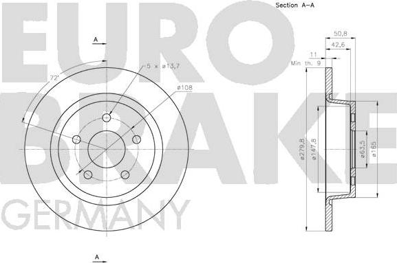 Eurobrake 5815202583 - Bremžu diski autodraugiem.lv