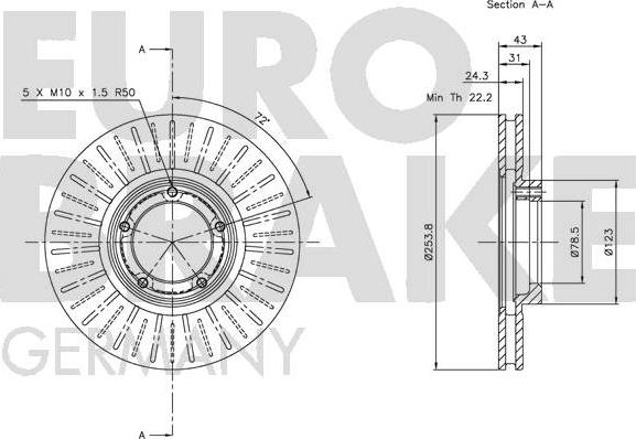 Eurobrake 5815202531 - Bremžu diski autodraugiem.lv