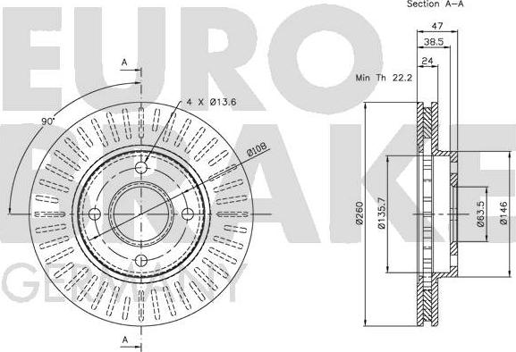 Eurobrake 5815202533 - Bremžu diski autodraugiem.lv