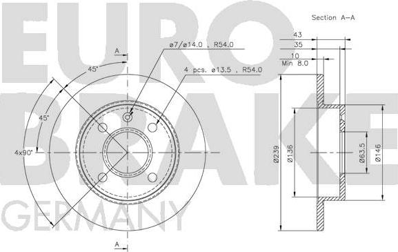 Eurobrake 5815202526 - Bremžu diski autodraugiem.lv