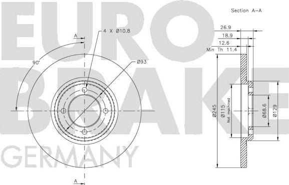 Eurobrake 5815202520 - Bremžu diski autodraugiem.lv