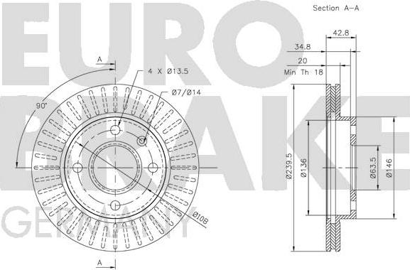 Eurobrake 5815202528 - Bremžu diski autodraugiem.lv