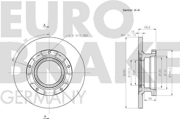 Eurobrake 5815202579 - Bremžu diski autodraugiem.lv