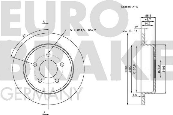 Eurobrake 5815202572 - Bremžu diski autodraugiem.lv