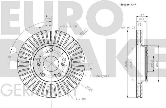 Eurobrake 5815202659 - Bremžu diski autodraugiem.lv