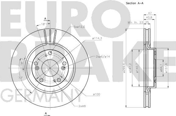 Eurobrake 5815202654 - Bremžu diski autodraugiem.lv