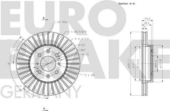 Eurobrake 5815202656 - Bremžu diski autodraugiem.lv