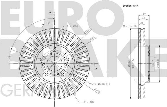 Eurobrake 5815202658 - Bremžu diski autodraugiem.lv