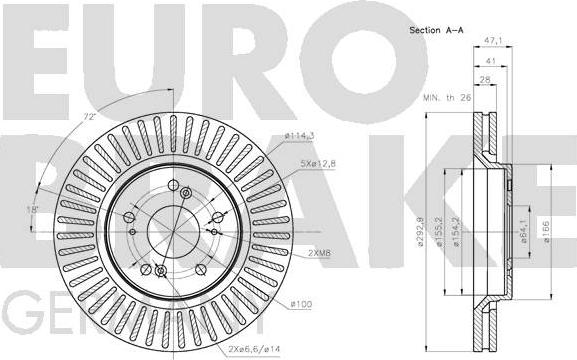 Eurobrake 5815202653 - Bremžu diski autodraugiem.lv