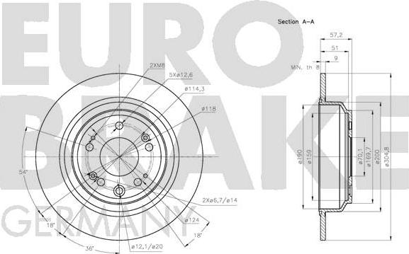 Eurobrake 5815202652 - Bremžu diski autodraugiem.lv