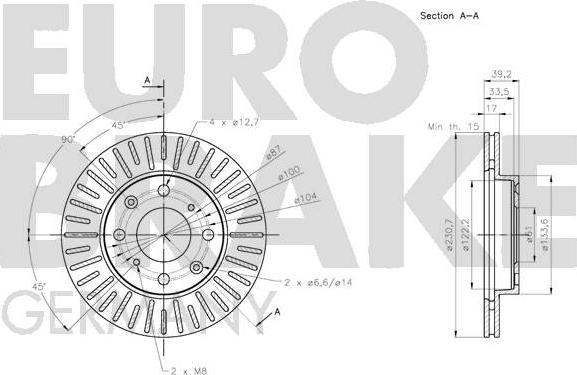 Eurobrake 5815202665 - Bremžu diski autodraugiem.lv