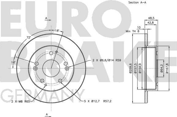 Eurobrake 5815202634 - Bremžu diski autodraugiem.lv